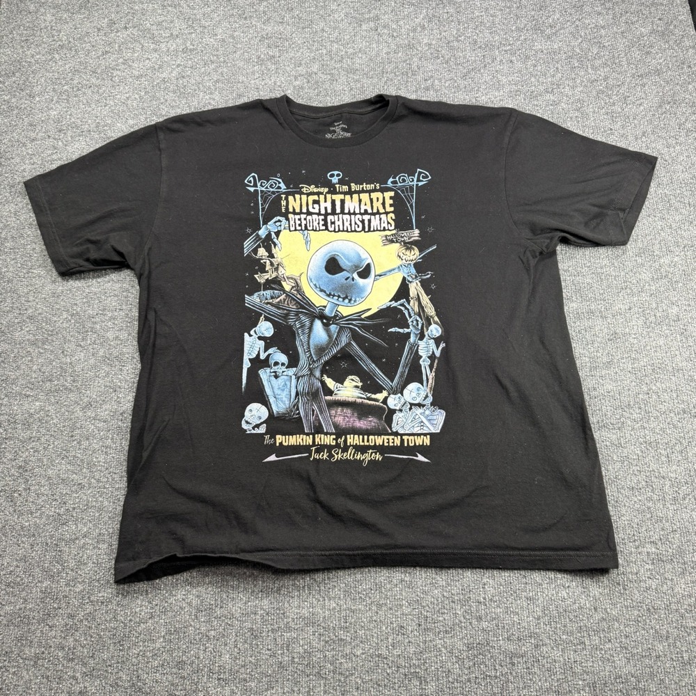 Disney Nightmare Before Christmas T Shirt Men 2XL Black Jack Skellington Graphic